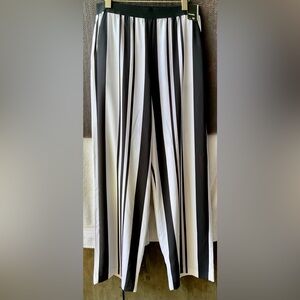 New York & Company Black and White Striped Palazzo Pants